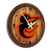 Baltimore Orioles: "Faux" Barrel Top Clock, FNB-MBBALT-560-01