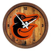 Baltimore Orioles: "Faux" Barrel Top Clock, FNB-MBBALT-560-01
