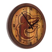 Baltimore Orioles: Branded "Faux" Barrel Top Clock, FNB-MBBALT-560-02