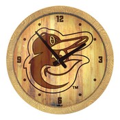 Baltimore Orioles: Branded "Faux" Barrel Top Clock, FNB-MBBALT-560-02