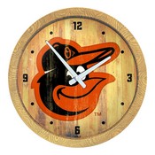 Baltimore Orioles: Weathered "Faux" Barrel Top Clock, FNB-MBBALT-560-03