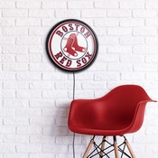 Boston Red Sox: Round Slimline Lighted Wall Sign, MBBOST-130-01