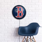 Boston Red Sox: Wordmark - Round Slimline Lighted Wall Sign, MBBOST-130-05