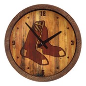 Boston Red Sox: Branded "Faux" Barrel Top Clock, FNB-MBBOST-560-02