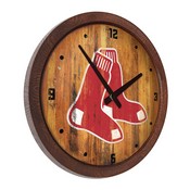 Boston Red Sox: Weathered "Faux" Barrel Top Clock, FNB-MBBOST-560-03