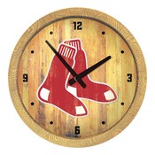 Boston Red Sox: Weathered "Faux" Barrel Top Clock, FNB-MBBOST-560-03