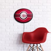 Cincinnati Reds: Oval Slimline Lighted Wall Sign, FNB-MBCINC-140-01A