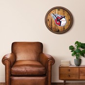 Cleveland Guardians: "Faux" Barrel Top Clock, FNB-MBCLVD-560-01