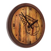 Cleveland Guardians: Branded "Faux" Barrel Top Clock, FNB-MBCLVD-560-02