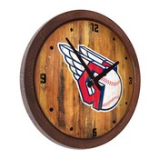 Cleveland Guardians: Weathered "Faux" Barrel Top Clock, FNB-MBCLVD-560-03