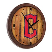 Cleveland Guardians: Logo - Weathered "Faux" Barrel Top Clock, FNB-MBCLVD-560-06
