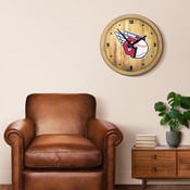 Cleveland Guardians: Weathered "Faux" Barrel Top Clock, FNB-MBCLVD-560-03