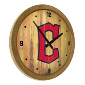 Cleveland Guardians: Logo - Weathered "Faux" Barrel Top Clock, FNB-MBCLVD-560-06