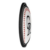 Colorado Rockies: Baseball - Round Slimline Lighted Wall Sign, MBCOLO-130-31