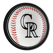 Colorado Rockies: Baseball - Round Slimline Lighted Wall Sign, MBCOLO-130-31