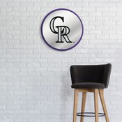 Colorado Rockies: Modern Disc Mirrored Wall Sign, AGS-MBCOLO-235-01A