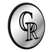 Colorado Rockies: Modern Disc Mirrored Wall Sign, AGS-MBCOLO-235-01A