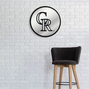 Colorado Rockies: Modern Disc Mirrored Wall Sign, AGS-MBCOLO-235-01A