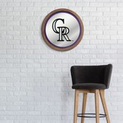 Colorado Rockies: "Faux" Barrel Top Mirrored Wall Sign, AGS-MBCOLO-245-01A