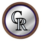 Colorado Rockies: "Faux" Barrel Top Mirrored Wall Sign, AGS-MBCOLO-245-01A