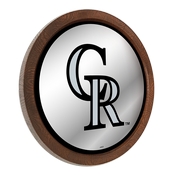 Colorado Rockies: "Faux" Barrel Top Mirrored Wall Sign, AGS-MBCOLO-245-01A