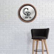Colorado Rockies: "Faux" Barrel Top Mirrored Wall Sign, AGS-MBCOLO-245-01A