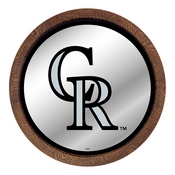 Colorado Rockies: "Faux" Barrel Top Mirrored Wall Sign, AGS-MBCOLO-245-01A