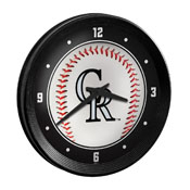 Colorado Rockies: Baseball - Ribbed Frame Wall Clock, MBCOLO-530-31