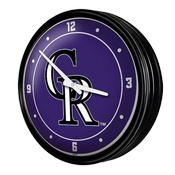 Colorado Rockies: Wordmark - Retro Lighted Wall Clock, MBCOLO-550-02