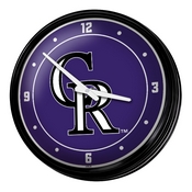 Colorado Rockies: Wordmark - Retro Lighted Wall Clock, MBCOLO-550-02