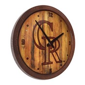 Colorado Rockies: Branded "Faux" Barrel Top Clock, FNB-MBCOLO-560-02