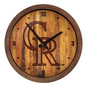 Colorado Rockies: Branded "Faux" Barrel Top Clock, FNB-MBCOLO-560-02