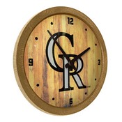 Colorado Rockies: Weathered "Faux" Barrel Top Clock, FNB-MBCOLO-560-03