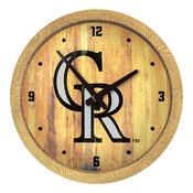 Colorado Rockies: Weathered "Faux" Barrel Top Clock, FNB-MBCOLO-560-03