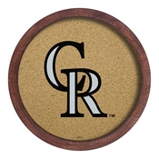 Colorado Rockies: "Faux" Barrel Framed Cork Board, AGS-MBCOLO-632-01A
