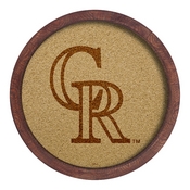 Colorado Rockies: "Faux" Barrel Framed Cork Board, AGS-MBCOLO-632-01A