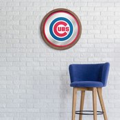 Chicago Cubs: "Faux" Barrel Top Mirrored Wall Sign, AGS-MBCUBS-245-01A