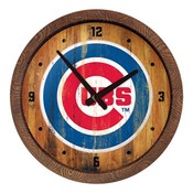 Chicago Cubs: Weathered "Faux" Barrel Top Clock, FNB-MBCUBS-560-03