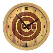 Chicago Cubs: Branded "Faux" Barrel Top Clock, FNB-MBCUBS-560-02