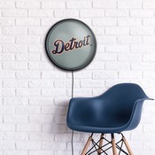 Detroit Tigers: Wordmark - Round Slimline Lighted Wall Sign, MBDETT-130-02