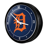 Detroit Tigers: Wordmark - Retro Lighted Wall Clock, MBDETT-550-02