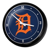 Detroit Tigers: Wordmark - Retro Lighted Wall Clock, MBDETT-550-02