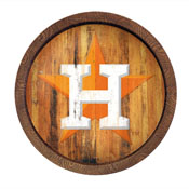 Houston Astros: Logo - Weathered "Faux" Barrel Top Sign, FNB-MBHOUS-240-06