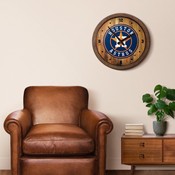 Houston Astros: "Faux" Barrel Top Clock, FNB-MBHOUS-560-01
