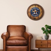 Houston Astros: Weathered "Faux" Barrel Top Clock, FNB-MBHOUS-560-03