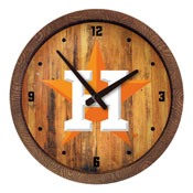 Houston Astros: Logo - "Faux" Barrel Top Clock, FNB-MBHOUS-560-04