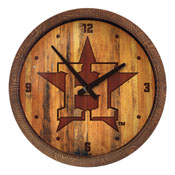 Houston Astros: Logo - Branded "Faux" Barrel Top Clock, FNB-MBHOUS-560-05