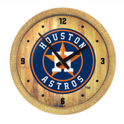 Houston Astros: "Faux" Barrel Top Clock, FNB-MBHOUS-560-01