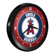 Los Angeles Angels: Ribbed Frame Wall Clock, MBLAAN-530-01