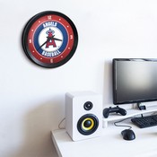 Los Angeles Angels: Ribbed Frame Wall Clock, MBLAAN-530-01